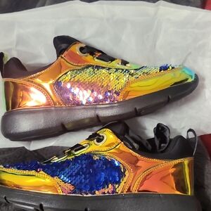 Nwot Colorful Sequin Womans Size8 Sneakers